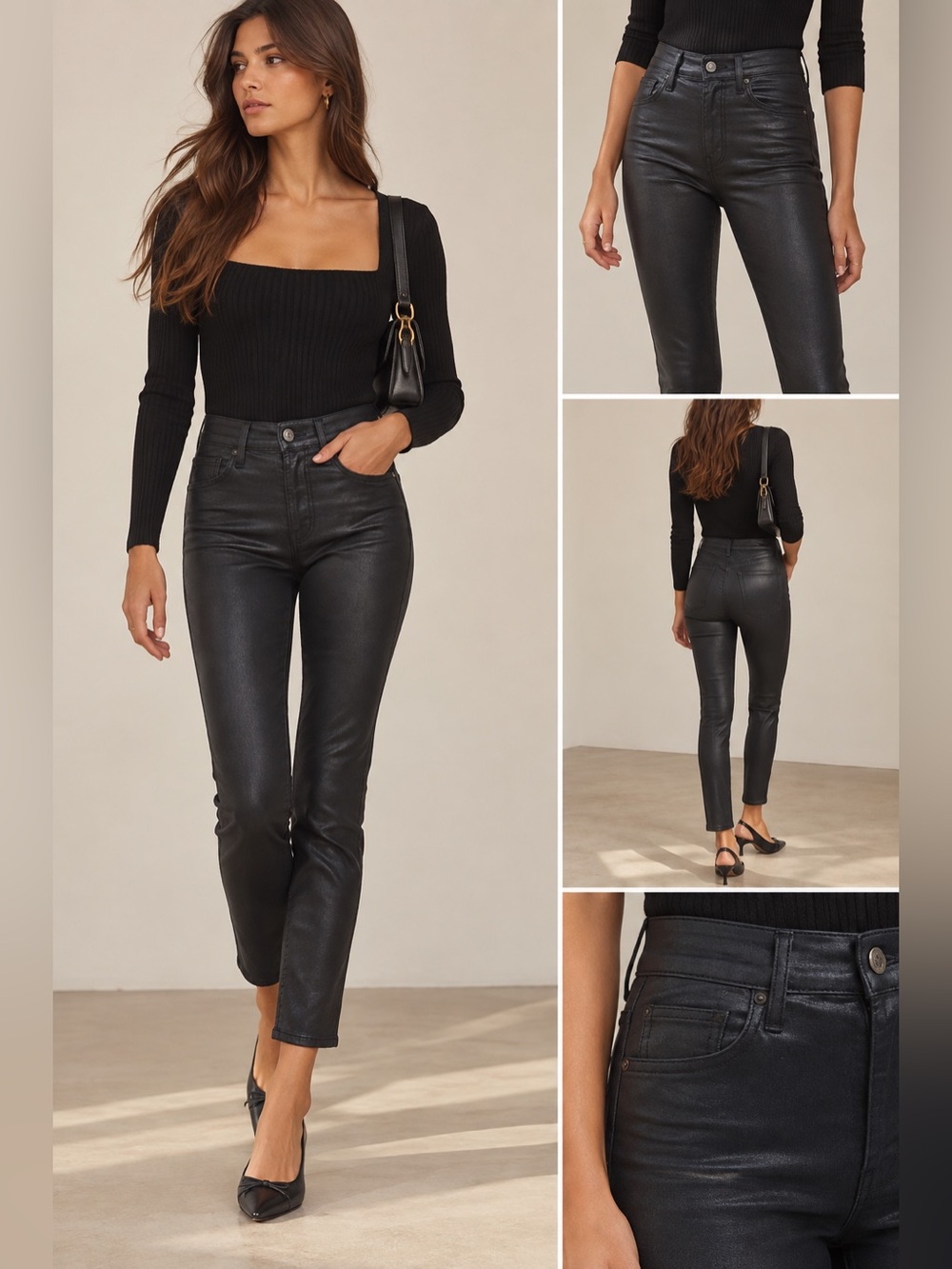NWOT Citizens Of Humanity Olivia High Rise Slim Ankle Coated Jeans